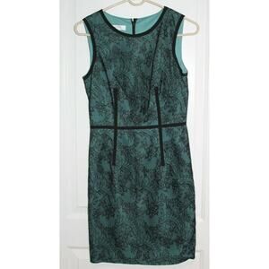 Ivy + Blu Maggy Boutique Black Overlay Teal Sleeveless Dress Size Women's 2